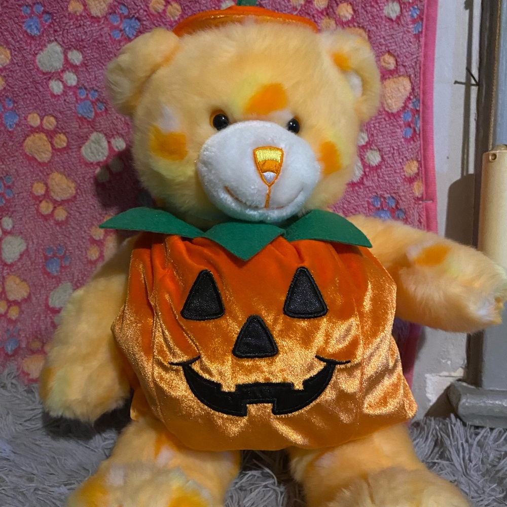 Build-A-Bear Pumpkin Costume Bear - Orange and Black